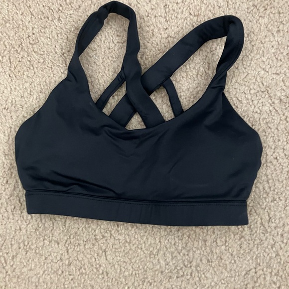 Forever 21 Black Strappy Sports Bra with Medium Support - Picture 1 of 2